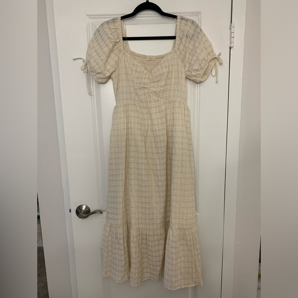 Cream Plaid Dress